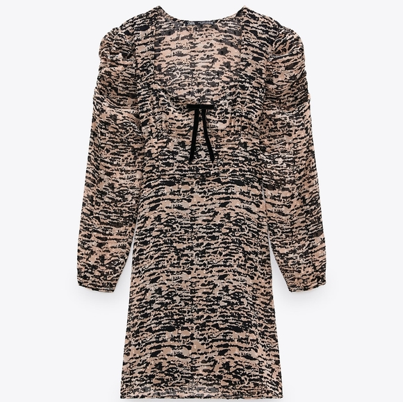 NWT ZARA | Animal Print Mini Dress - Picture 4 of 7